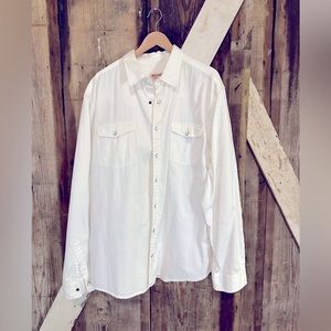 NWOT Mens faux Pearl snap button down dress shirt. Sz XXL.